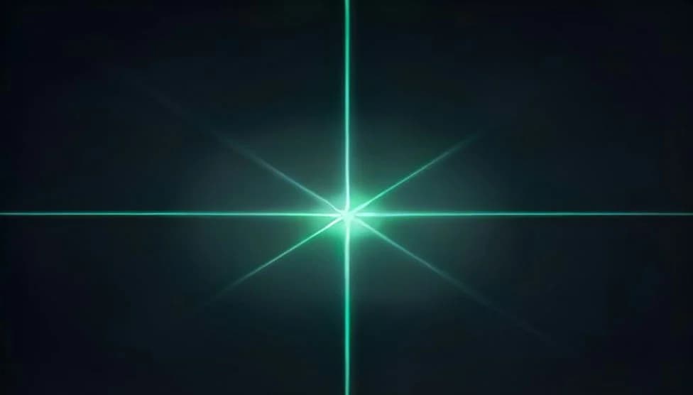 Glowing server nodes connected by light paths that converge on a single point